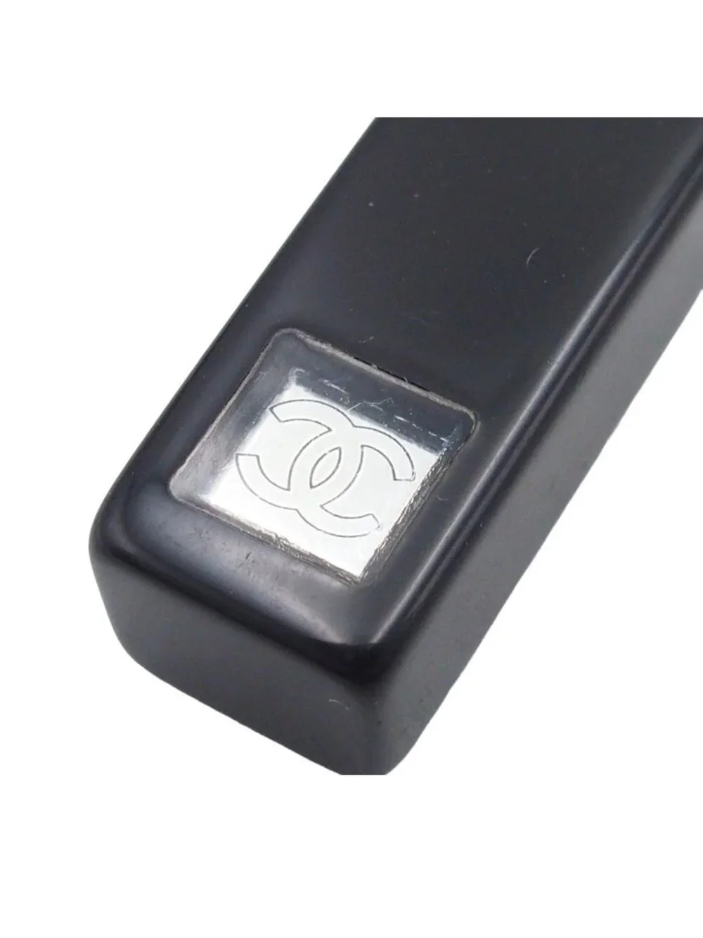 Chanel Earrings Black Plastic CC Logo Mirror Costume